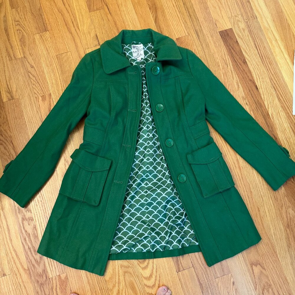 Tulle/Anthropologie green pea coat